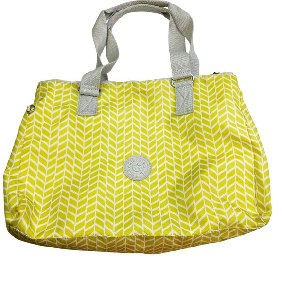 Kipling Yellow Herringbone Bag Crossbody or Shoulder Multiple Compartments - Picture 1 of 14
